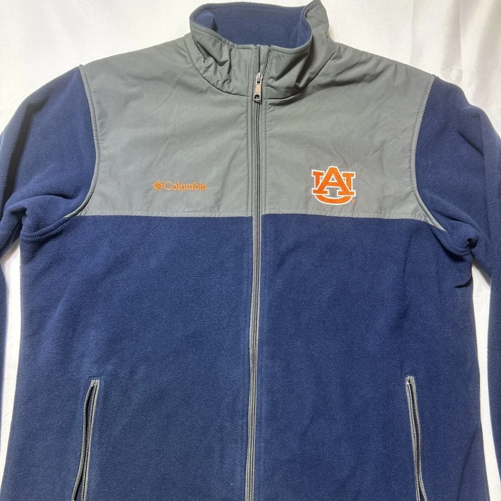 Columbia Auburn University Tigers Jacket Men's XL Blue Full Zip Fleece Excellent